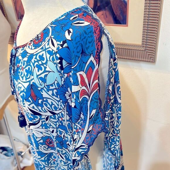 Johnny Was Blue Pattern Tunic/Dress Size Small - Picture 4 of 13